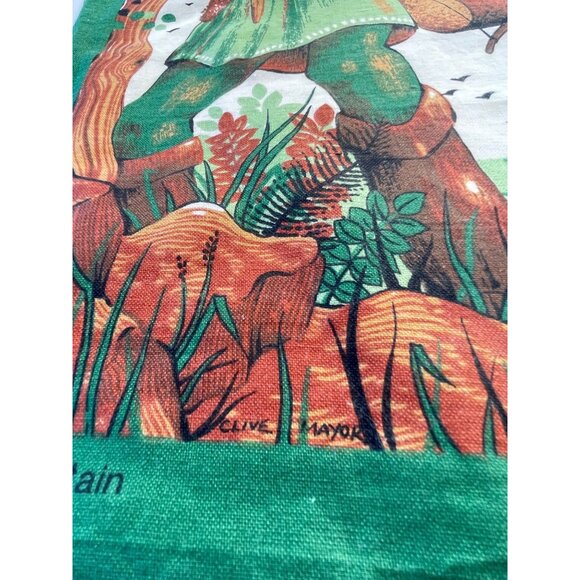 Vintage 60s Robin Hood Country linen tea towel, designed by Clive Mayor - Picture 7 of 10